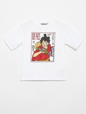T-shirt imprimé 'One piece' manches courtes en coton