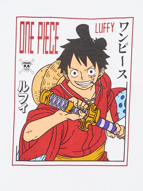 T-shirt imprimé 'One piece' manches courtes en coton - Kiabi