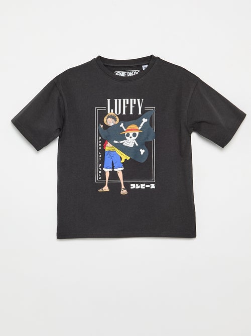 T-shirt imprimé 'One piece' manches courtes en coton - Kiabi