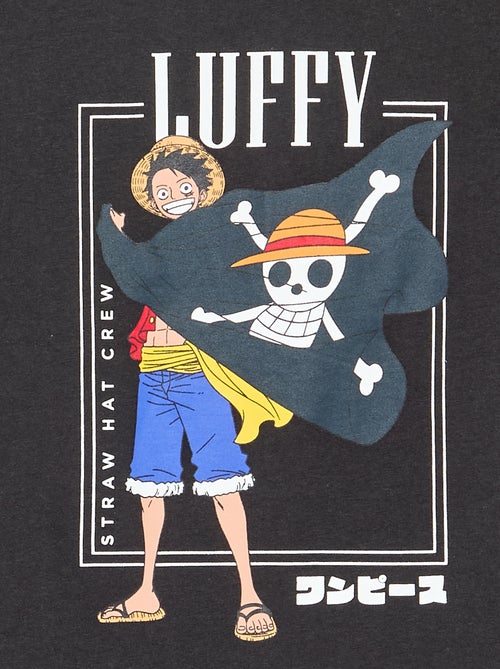 T-shirt imprimé 'One piece' manches courtes en coton - Kiabi