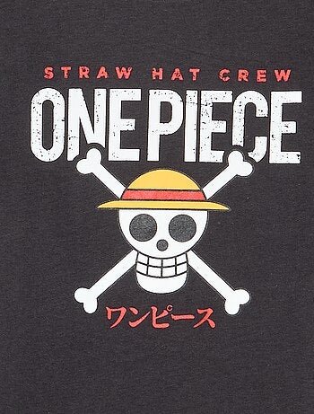 T-shirt imprimé 'One piece' manches courtes en coton