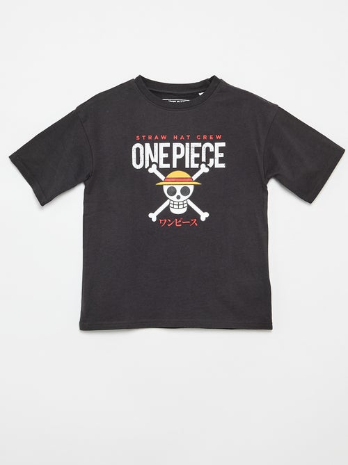 T-shirt imprimé 'One piece' manches courtes en coton - Kiabi
