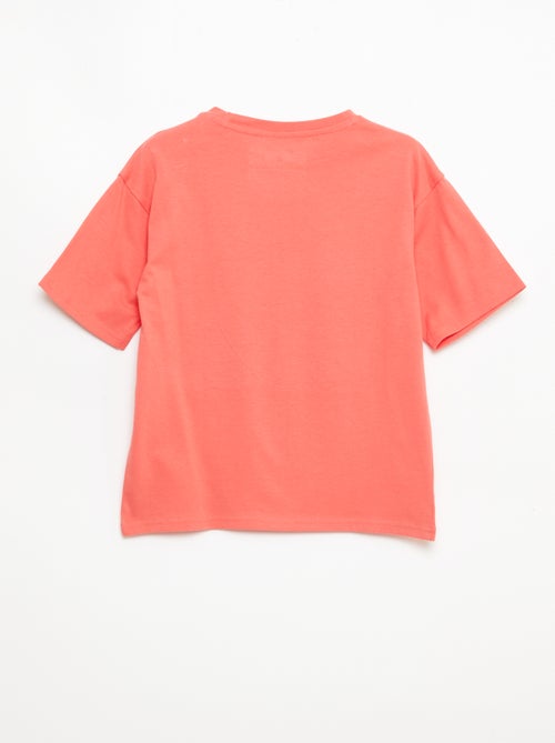 T-shirt imprimé 'One piece' manches courtes en coton - Kiabi