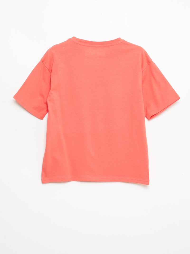 T-shirt imprimé 'One piece' manches courtes en coton Orange - Kiabi