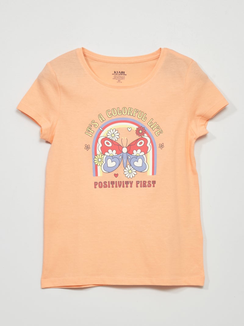 T-shirt imprimé Orange - Kiabi