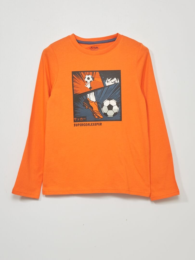 T-shirt imprimé Orange - Kiabi