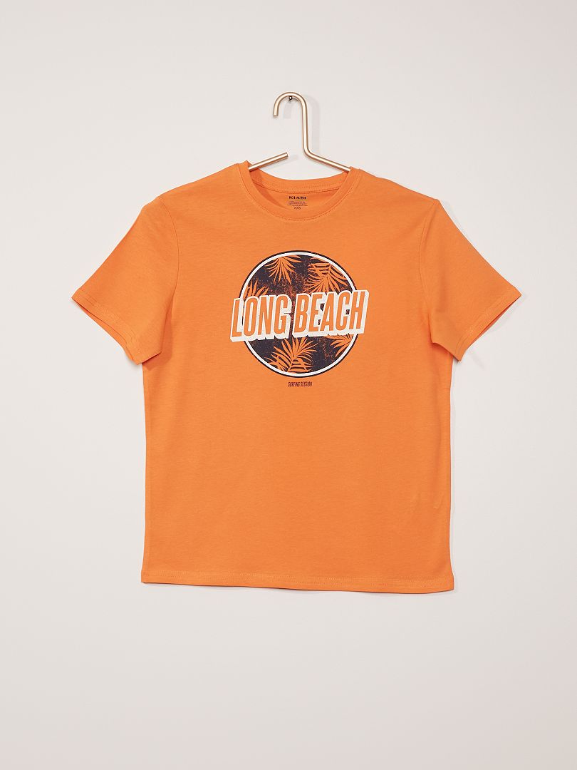 T-shirt imprimé orange - Kiabi