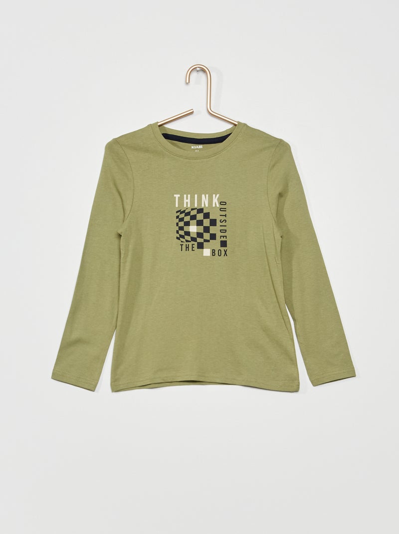 T-shirt imprimé 'Outside the Box' Vert - Kiabi