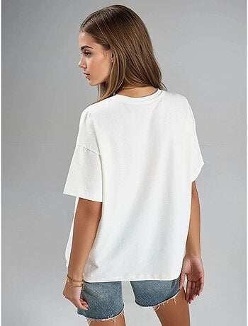 T-shirt imprimé oversize à col rond