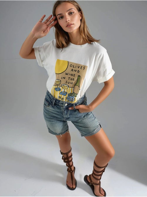 T-shirt imprimé oversize à col rond - Kiabi T-shirt imprimé oversize à col rond - Kiabi
