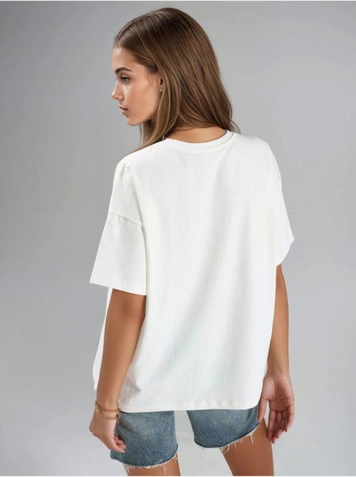T-shirt imprimé oversize à col rond - Kiabi T-shirt imprimé oversize à col rond - Kiabi
