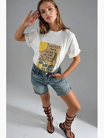T-shirt imprimé oversize à col rond hiccup