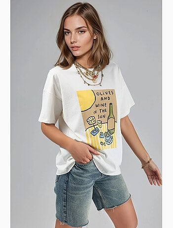 T-shirt imprimé oversize à col rond hiccup