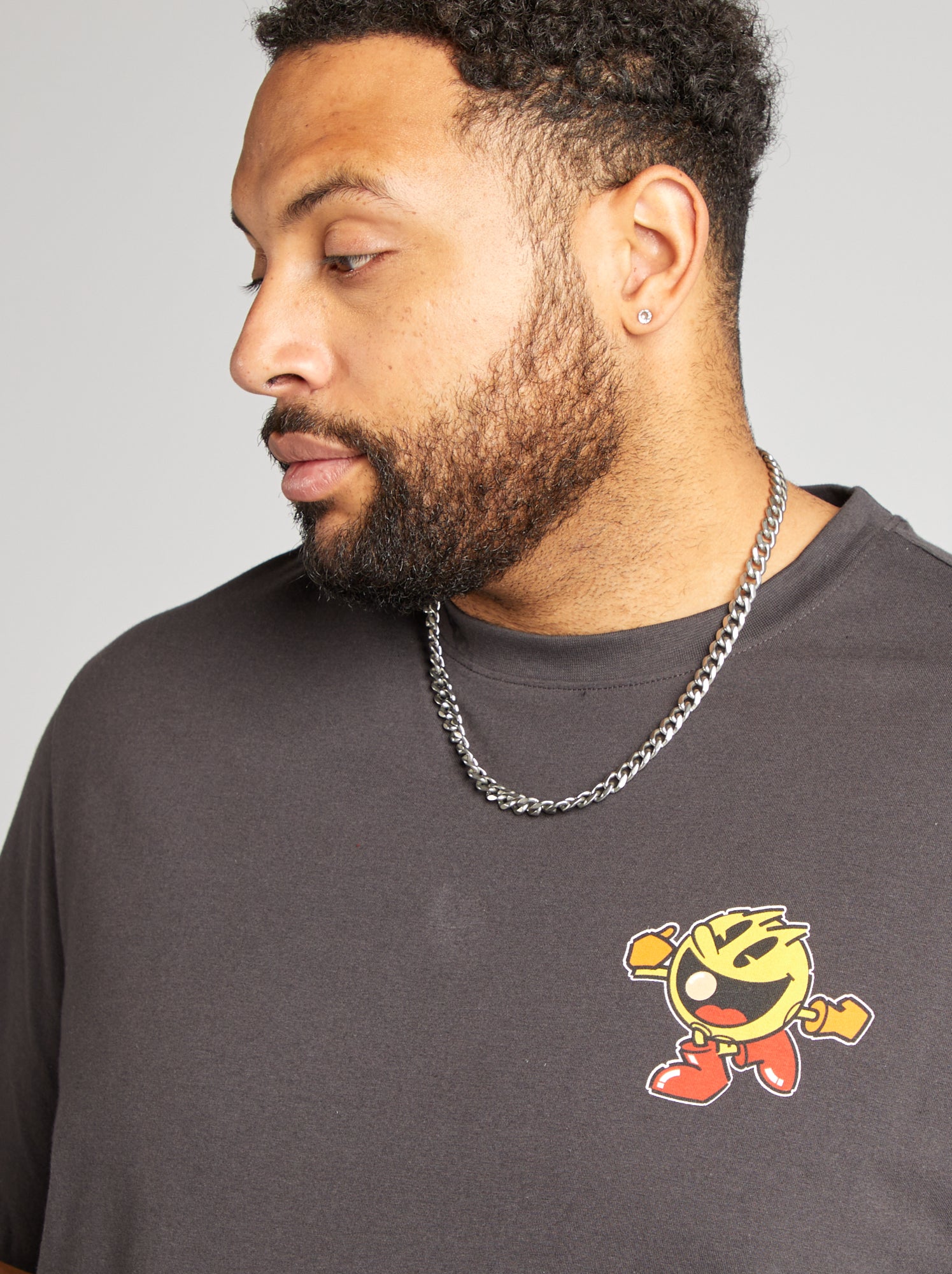 T-shirt Homme Pac-Man 'Game Over' - Noir, Taille M, Neuf Avec étiquette, Livraison Gratuite