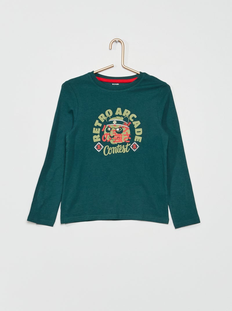 T-shirt imprimé 'Panda Ninja' Bleu - Kiabi