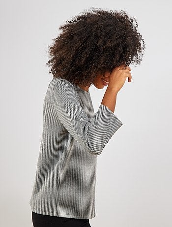 T-shirt imprimé pied de poule - Kiabi