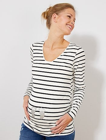 HAPPY MAMA. Femme Tee Shirt Grossesse Humour à Imprimé Petits