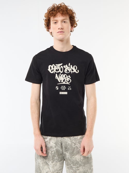 T-shirt imprimé placé en coton uni - Kiabi T-shirt imprimé placé en coton uni - Kiabi