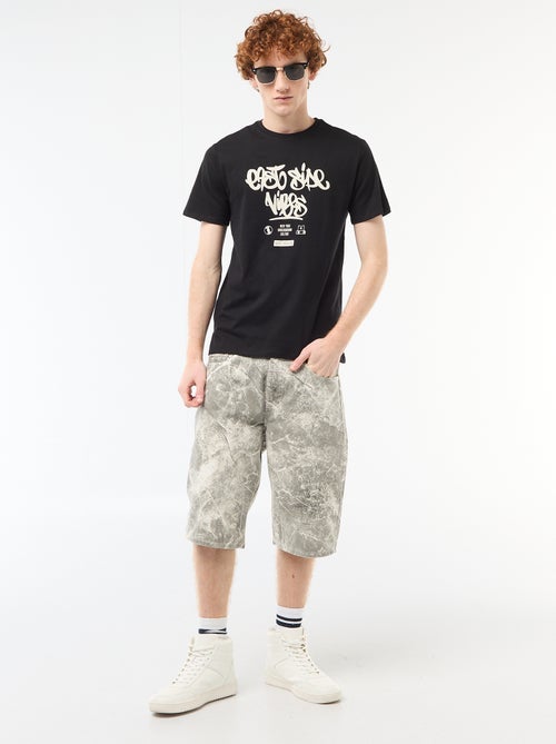 T-shirt imprimé placé en coton uni - Kiabi T-shirt imprimé placé en coton uni - Kiabi