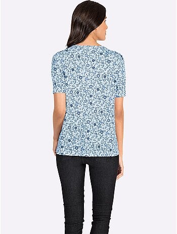 T-shirt Imprimé Plis Affinants à L'encolure - Taille Standard - Witt