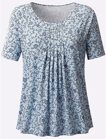 T-shirt Imprimé Plis Affinants à L'encolure - Taille Standard - Witt