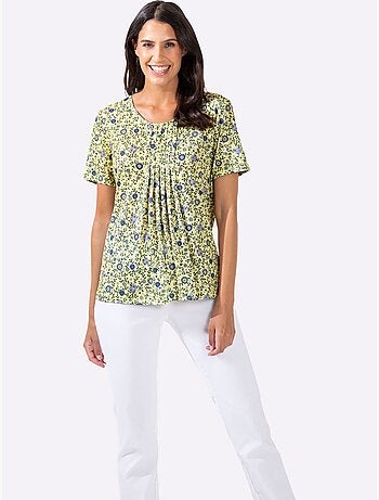 T-shirt Imprimé Plis Affinants à L'encolure - Taille Standard - Witt