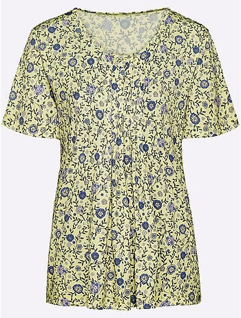 T-shirt Imprimé Plis Affinants à L'encolure - Taille Standard - Witt