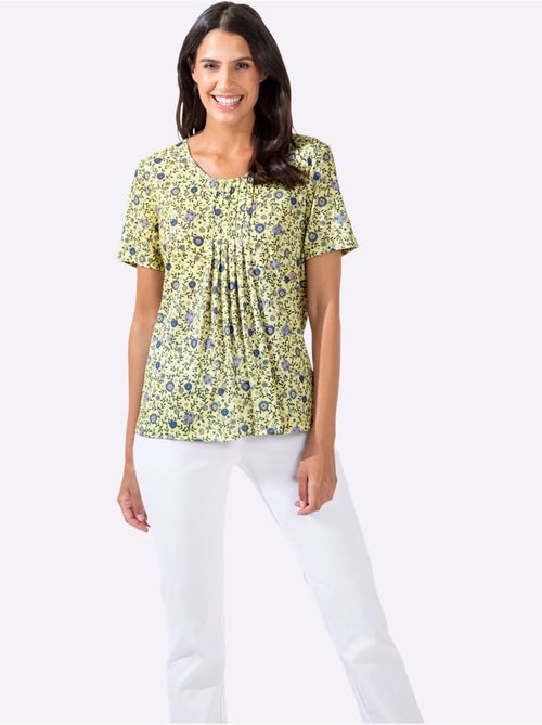 T-shirt Imprimé Plis Affinants à L'encolure - Taille Standard - Witt - Kiabi