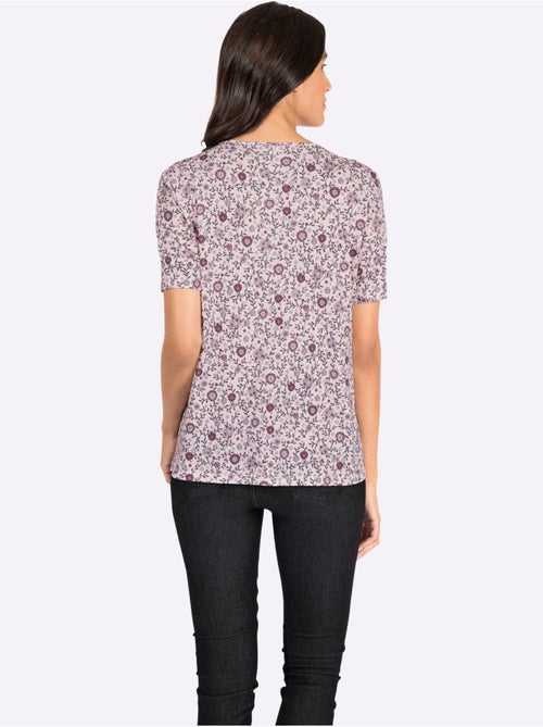 T-shirt Imprimé Plis Affinants à L'encolure - Taille Standard - Witt - Kiabi