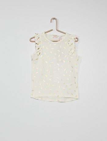 T-shirt imprimé 'plumes'