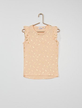 T-shirt imprimé 'plumes'