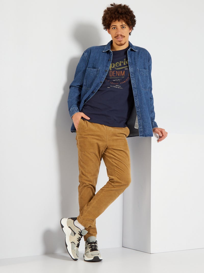 T-shirt imprimé 'Produkt' bleu marine - Kiabi