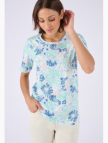T-shirt imprimé pur coton - damart