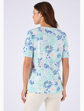 T-shirt imprimé pur coton - damart