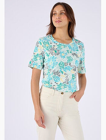 T-shirt imprimé pur coton - Damart