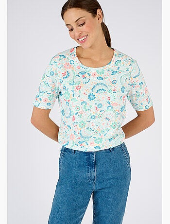 T-shirt imprimé pur coton - Damart