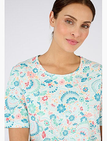 T-shirt imprimé pur coton - Damart