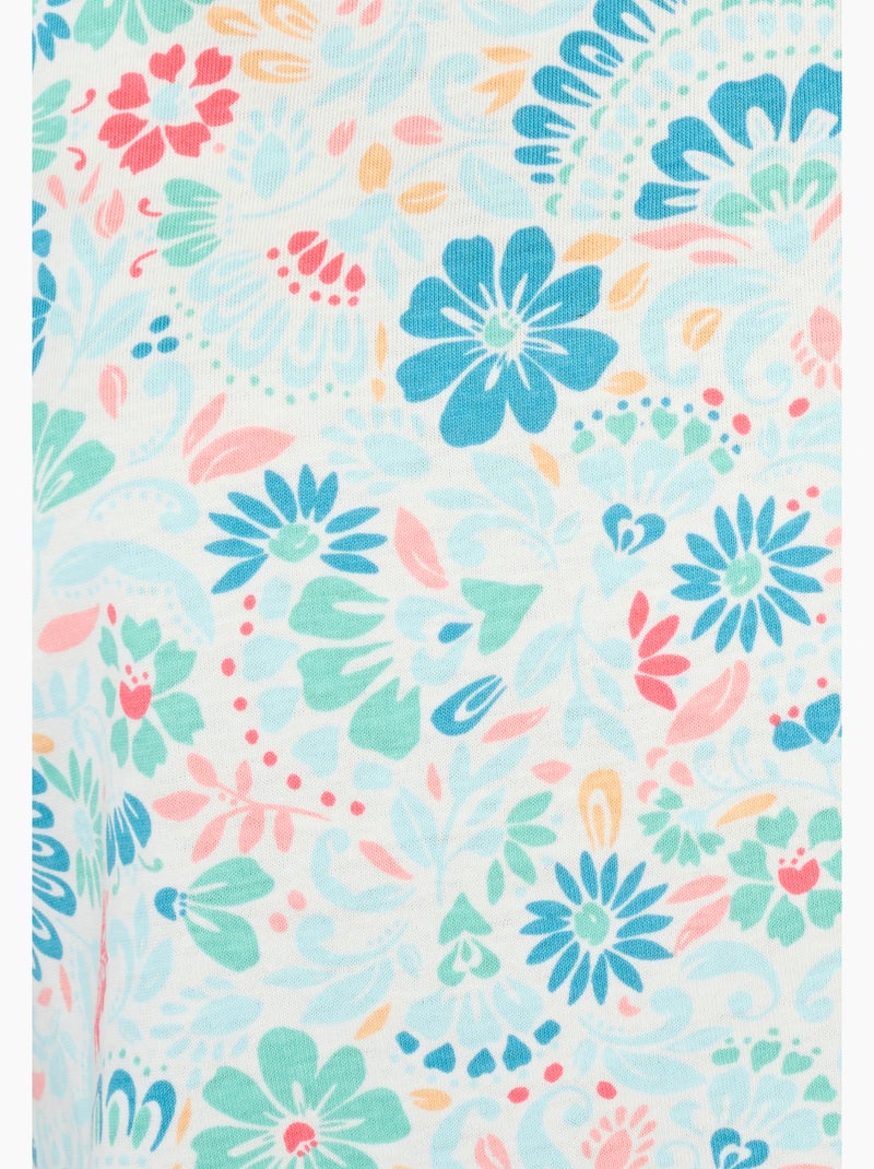 T-shirt imprimé pur coton - Damart Bleu turquoise - Kiabi