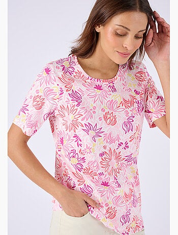 T-shirt imprimé pur coton - Damart