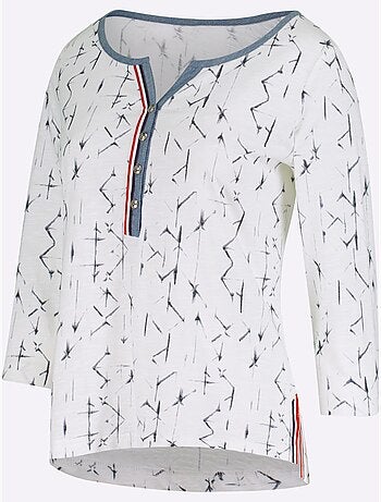T-shirt Imprimé Pur Coton - Taille Standard - Moda Vilona