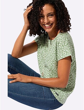 T-shirt Imprimé Pur Coton - Taille Standard - Witt
