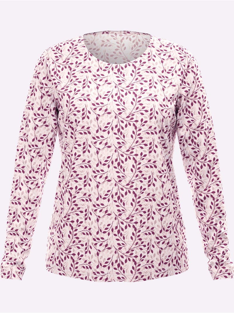 T-shirt imprimé pur coton - taille standard - witt Bleu Mauve - Kiabi