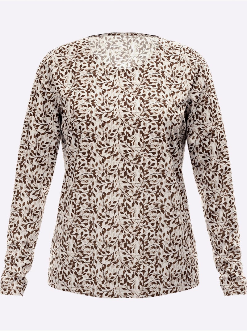 T-shirt imprimé pur coton - taille standard - witt Marron chocolat - Kiabi