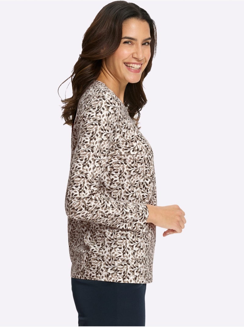 T-shirt imprimé pur coton - taille standard - witt Marron chocolat - Kiabi