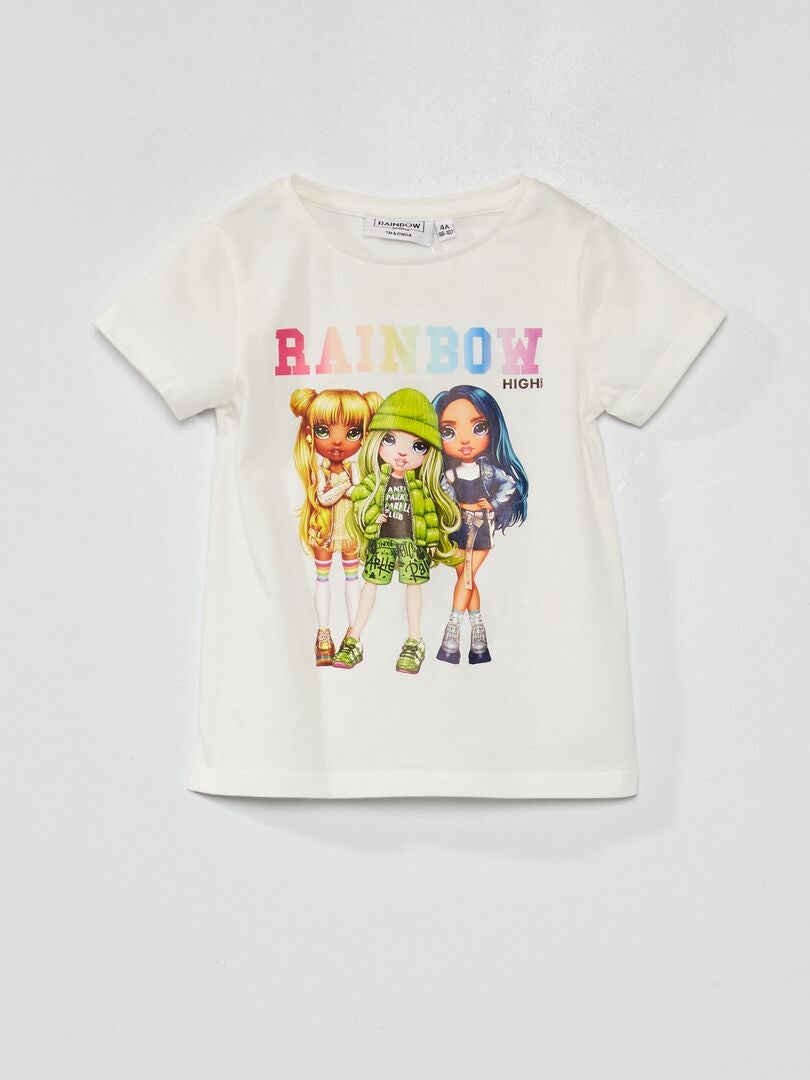 T-shirt imprimé 'Rainbow high' écru - Kiabi