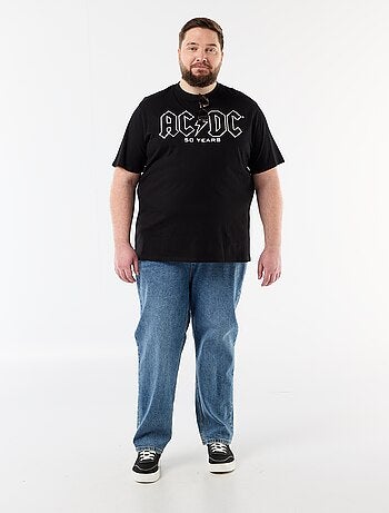 T-shirt imprimé recto/verso 'ACDC' à manches courtes