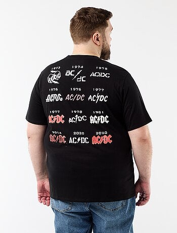 T-shirt imprimé recto/verso 'ACDC' à manches courtes