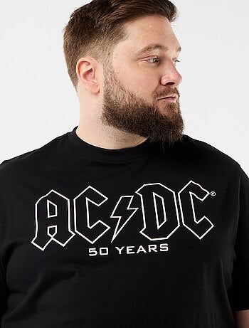 T-shirt imprimé recto/verso 'ACDC' à manches courtes