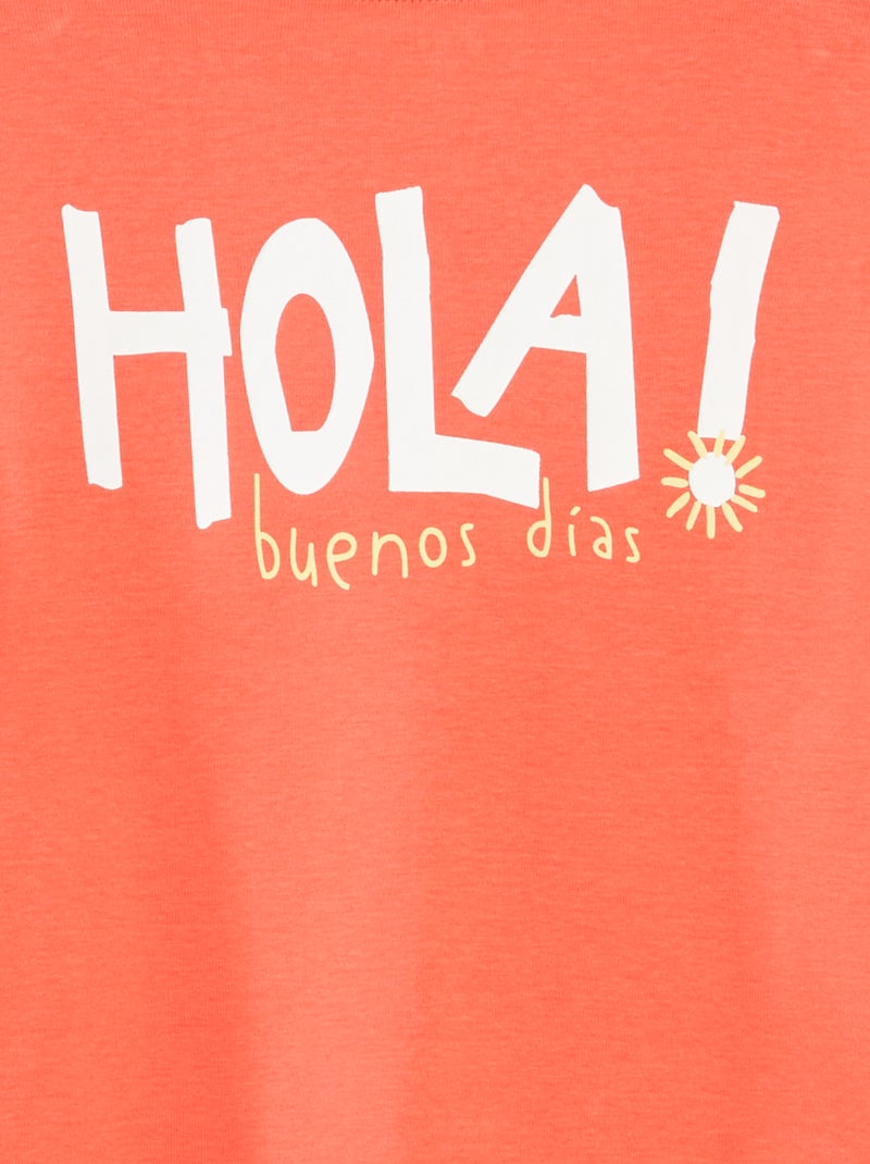 T-shirt imprimé recto/verso manches courtes ORANGE - Kiabi