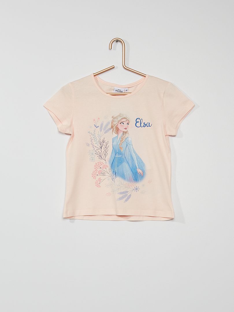 T-shirt imprimé 'Reine des Neiges' rose - Kiabi